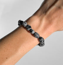 Load image into Gallery viewer, Snowflake Obsidian Bracelet
