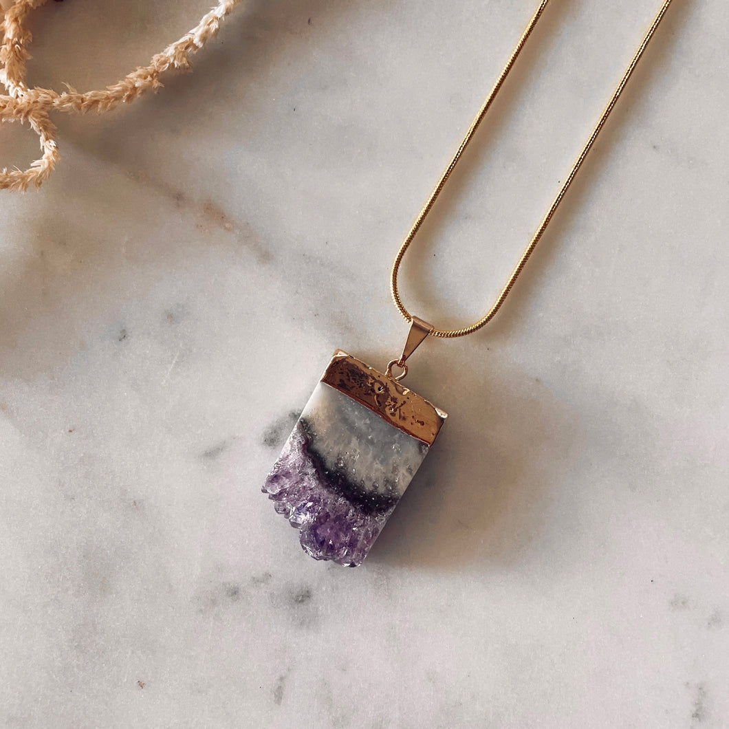 Amethyst Slice Pendant | gold