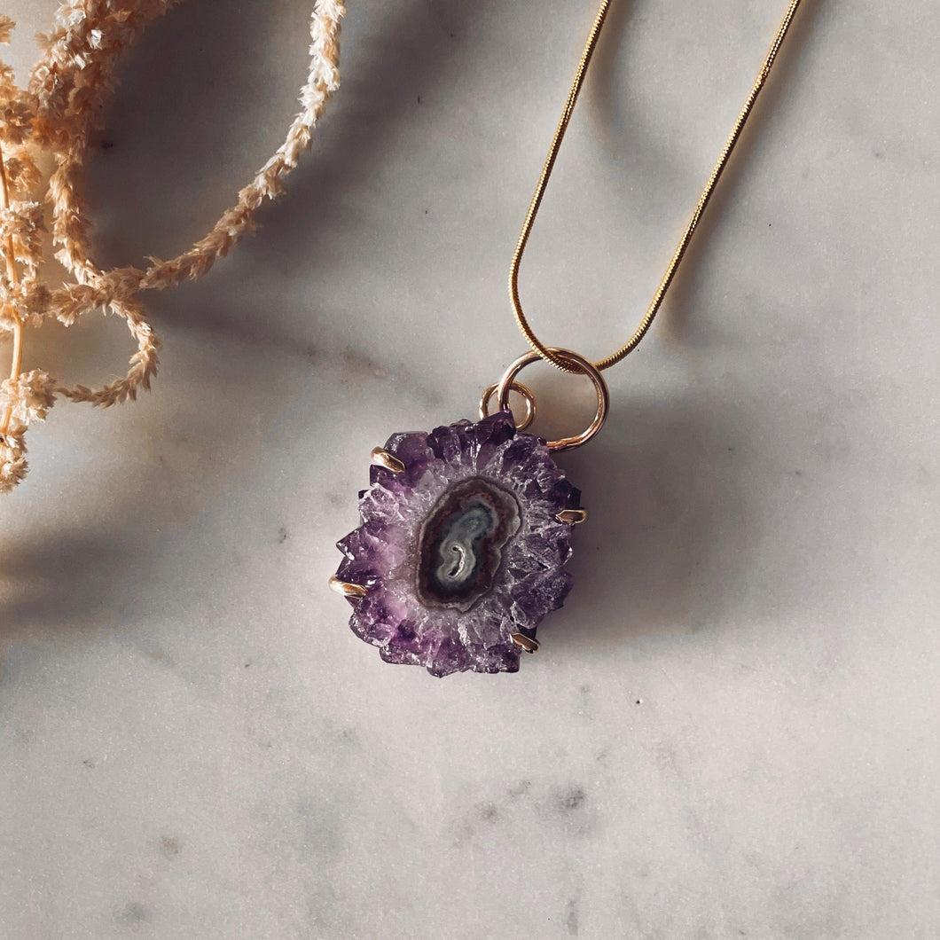 Amethyst Stalactite Pendant | gold