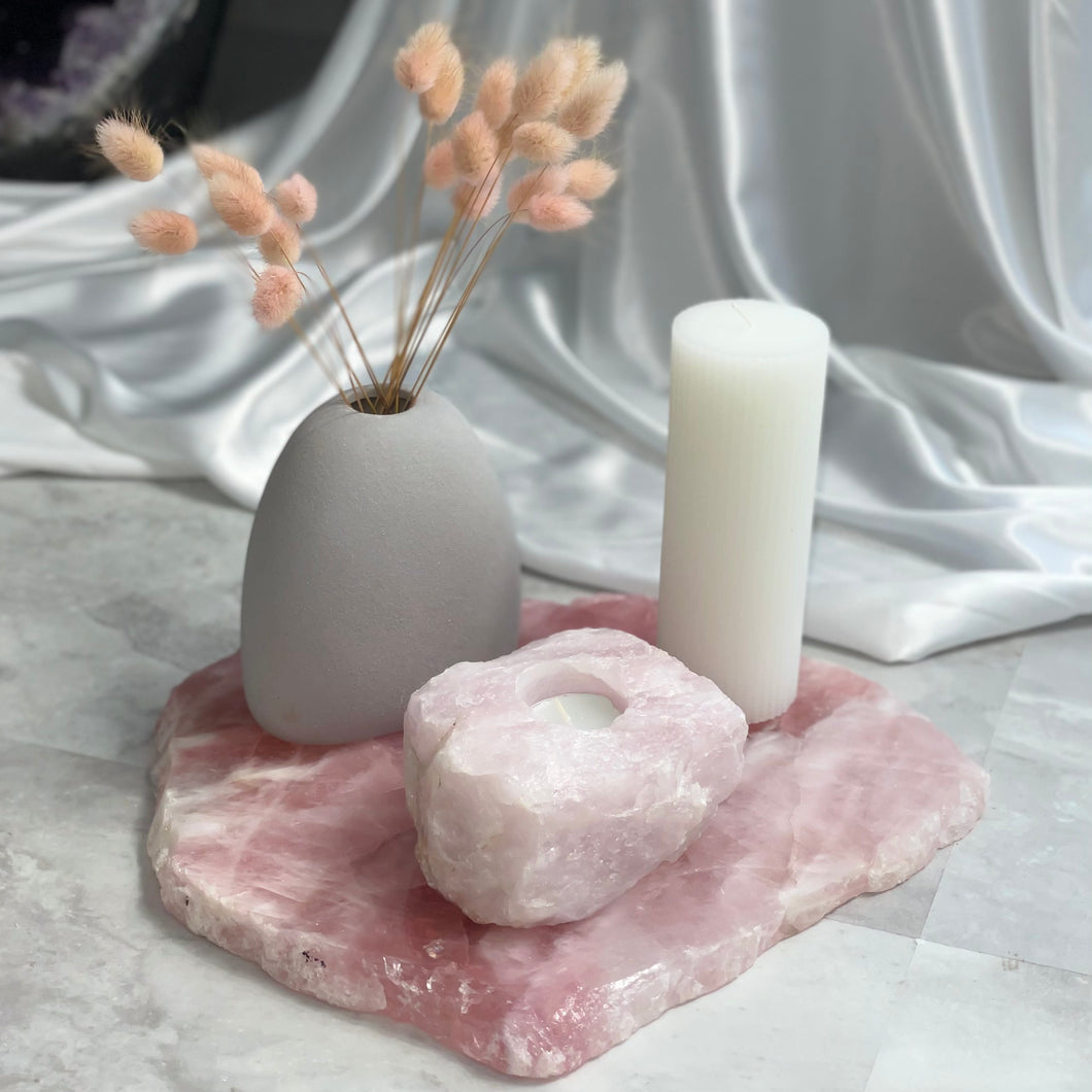 Rose Quartz Candle Tealight Holder